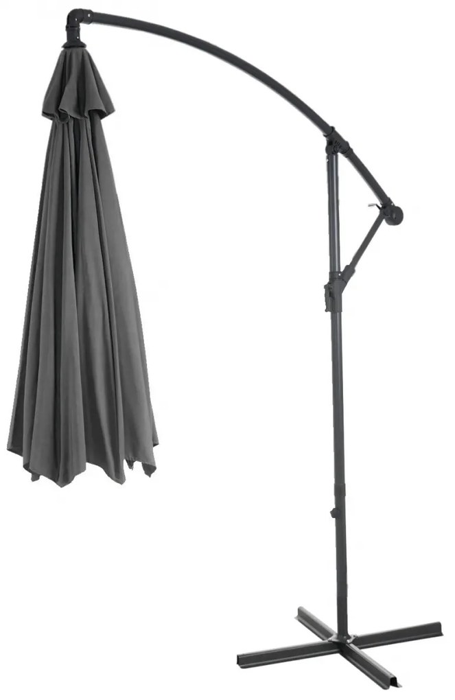 Slnečník Acerra Ø 3m polyester/oceľ - sivá bez stojanu