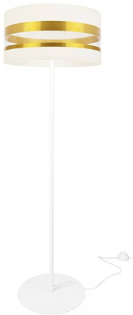 Stojacia lampa Intense Gold, 1x textilné tienidlo (výber zo 6 farieb), (výber z 3 farieb konštrukcie), (fi 40cm), o