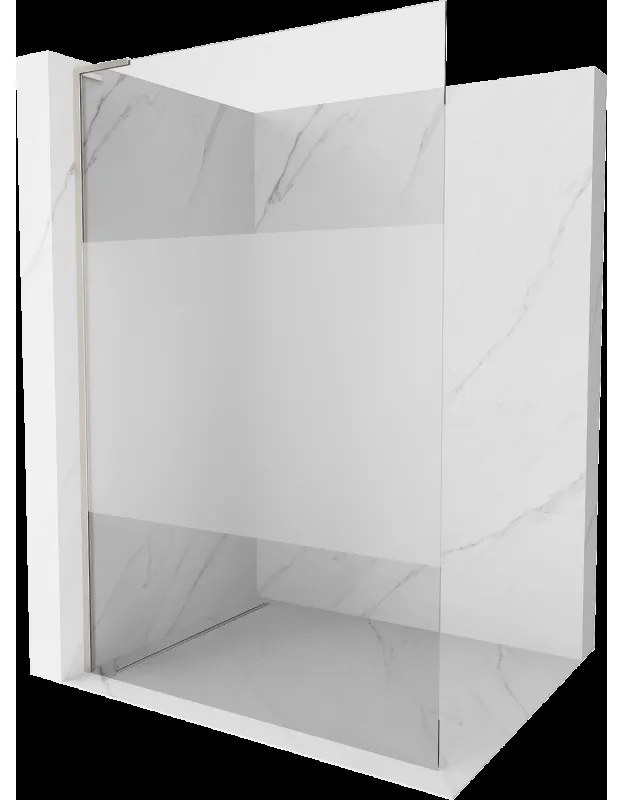 Mexen Kioto L sprchová stena Walk-in 100 x 200 cm, transparentná/snežná, kartáčovaný nikel - 800-100-103-97-35