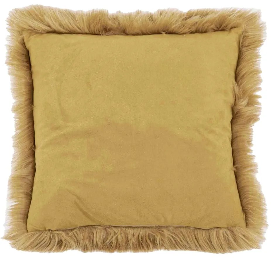 Hnedý vankúš Tiseco Home Studio Sheepskin, 45 × 45 cm