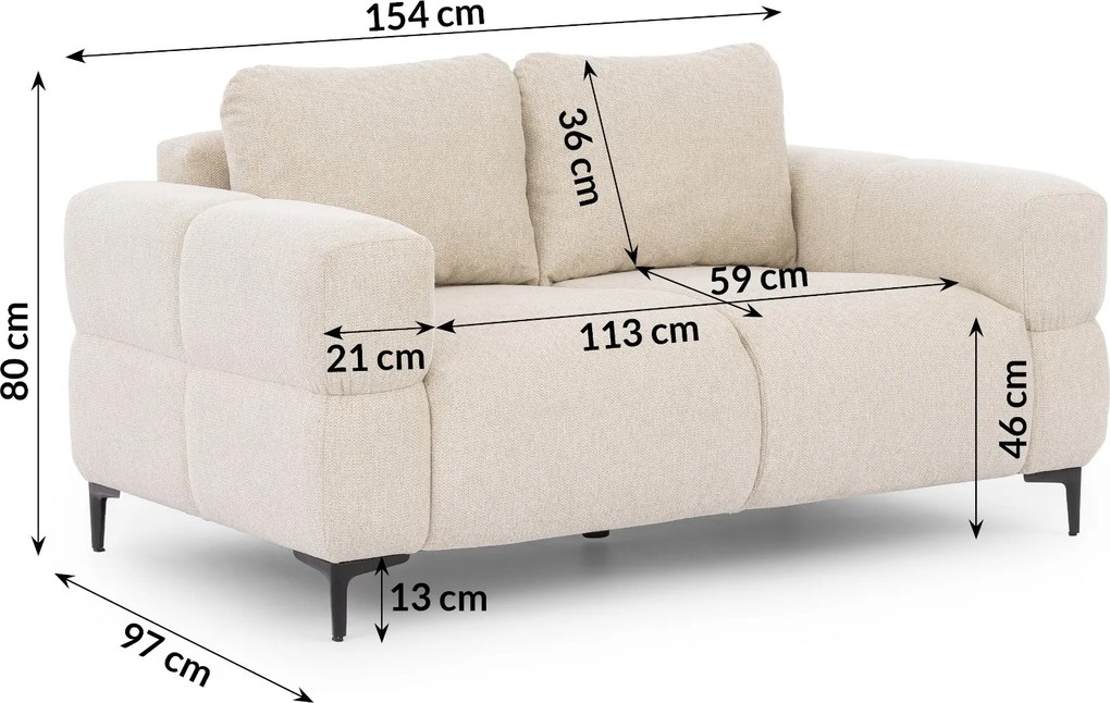 POHOVKA FLEUR 2 MIESTNÁ KRÉMOVÁ 154 cm