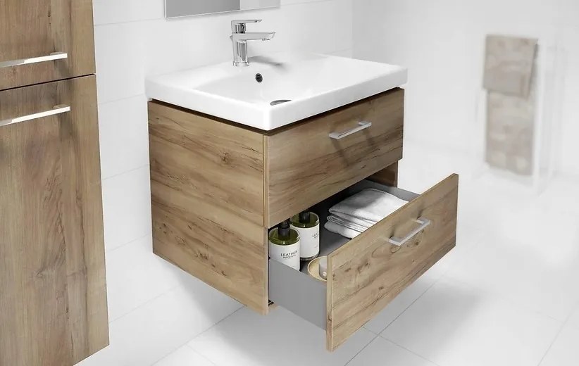 Cersanit Lara City 50, SET skrinka + umývadlo, 494x397x460 mm, orech, S801-155-DSM