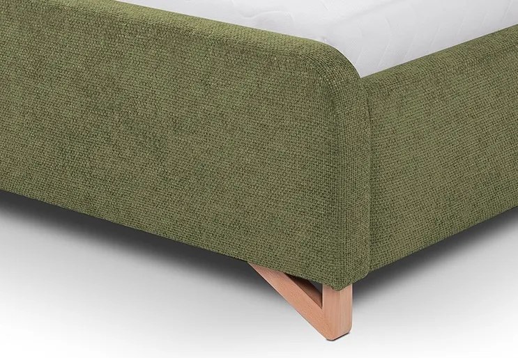 Posteľ Flamingo 180x200 cm, olivovo zelená štruktúrovaná tkanina