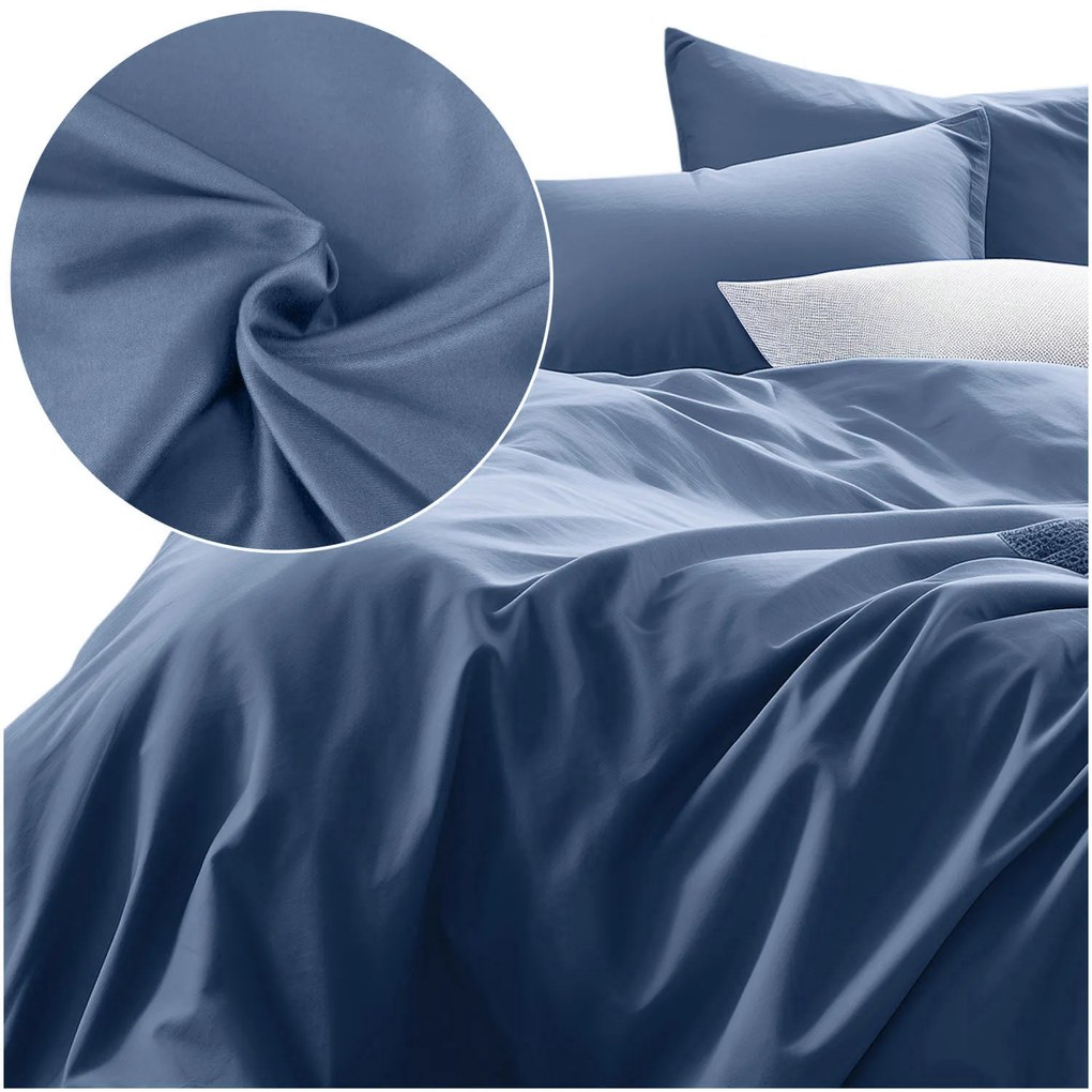 SATÉNOVÉ OBLIEČKY SATINLOVE CLASSIC 180X200 CM, 2KS 70X80 CM MODRÉ