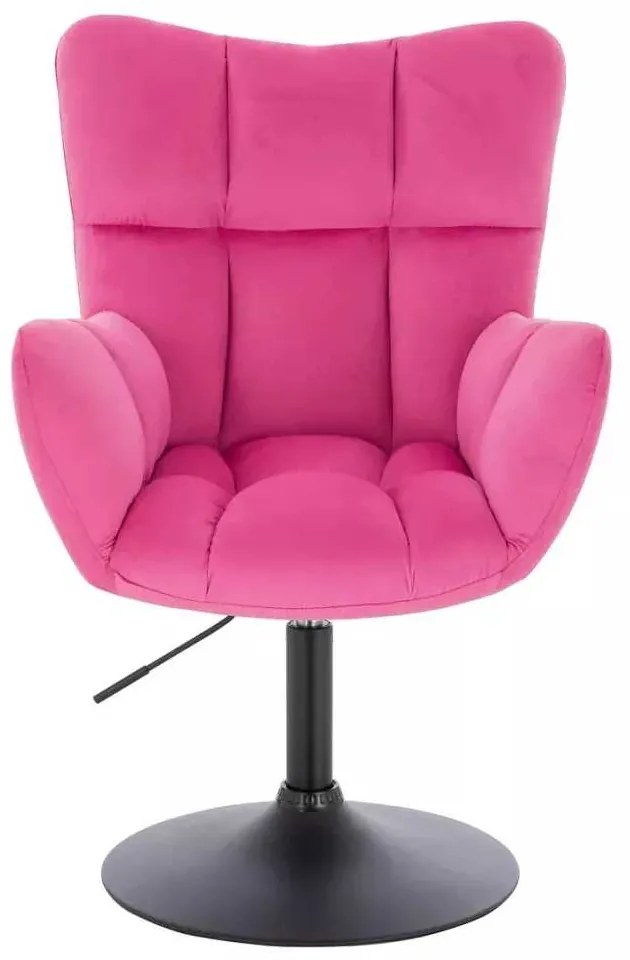 LuxuryForm DESIGN Otočné kreslo AURORA VELUR na čiernom tanieri - tmavoružové