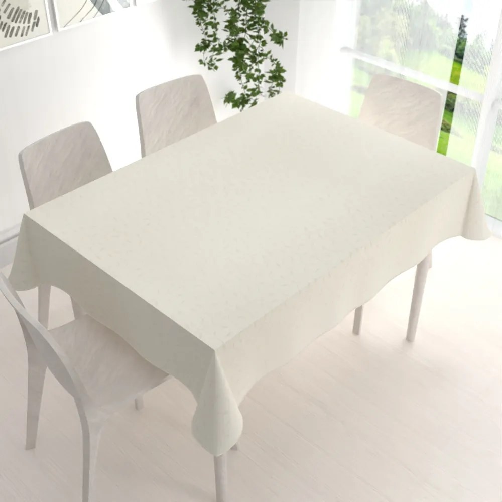 Biante Teflónový obdĺžnikový obrus TF-026 Popínavé lístky - smotanový 50x100 cm