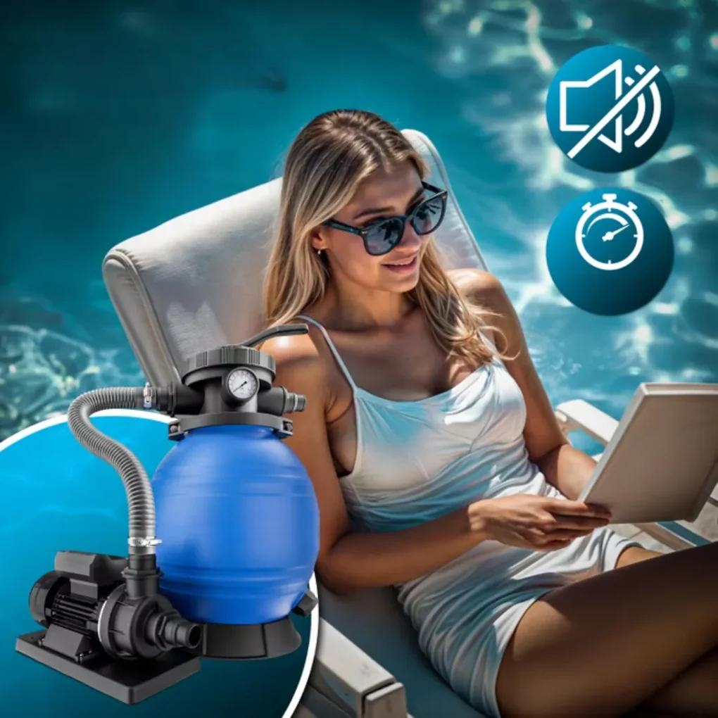 Jurhan Piesková filtrácia k bazénu AQUA, 10 200 l/h, modrá