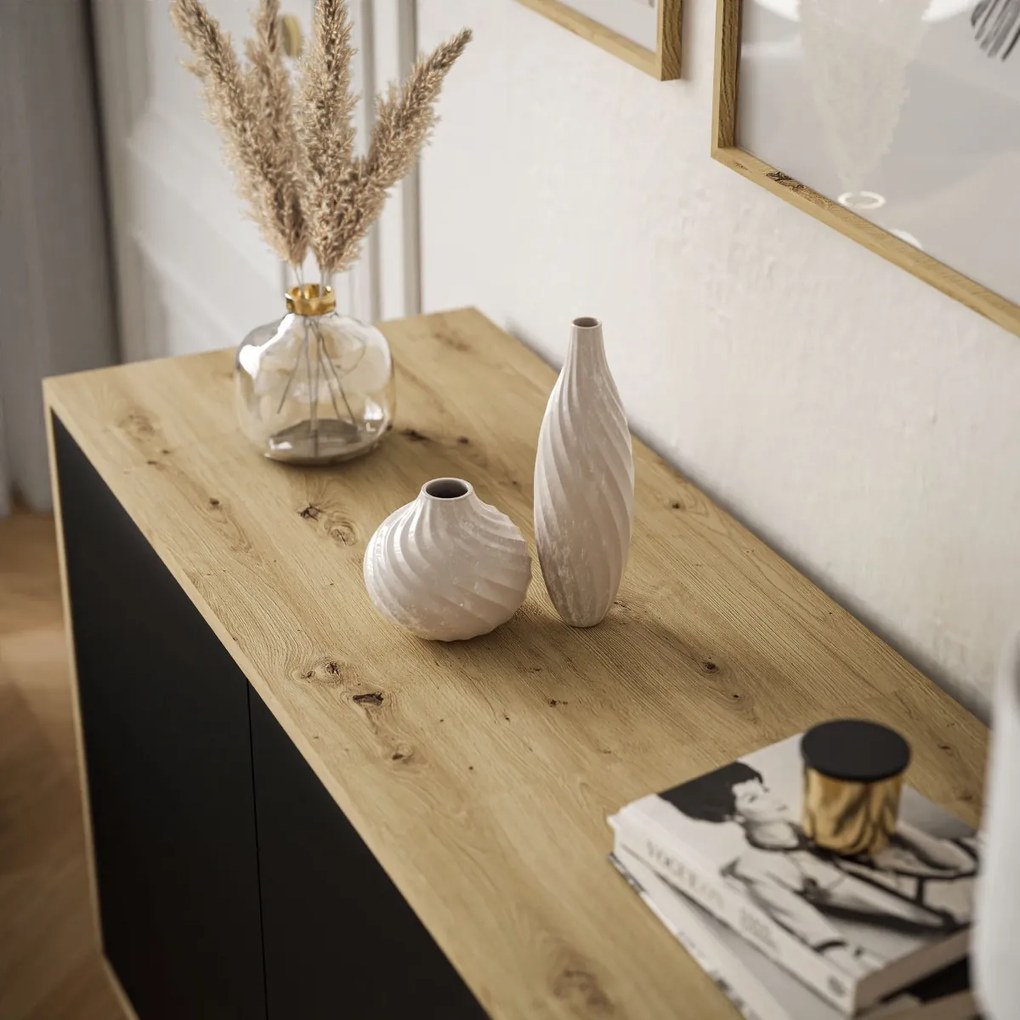 KOMODA ALWIN ČIERNA DUB ARTISAN BEZUCHYTKOVÁ ZÁVESNÁ