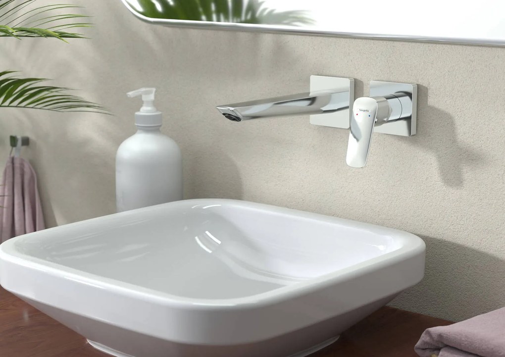 Hansgrohe Logis, umývadlová batéria Fine pod omietku, 2-otvorová inštalácia, EcoSmart, chrómová, HAN-71256000