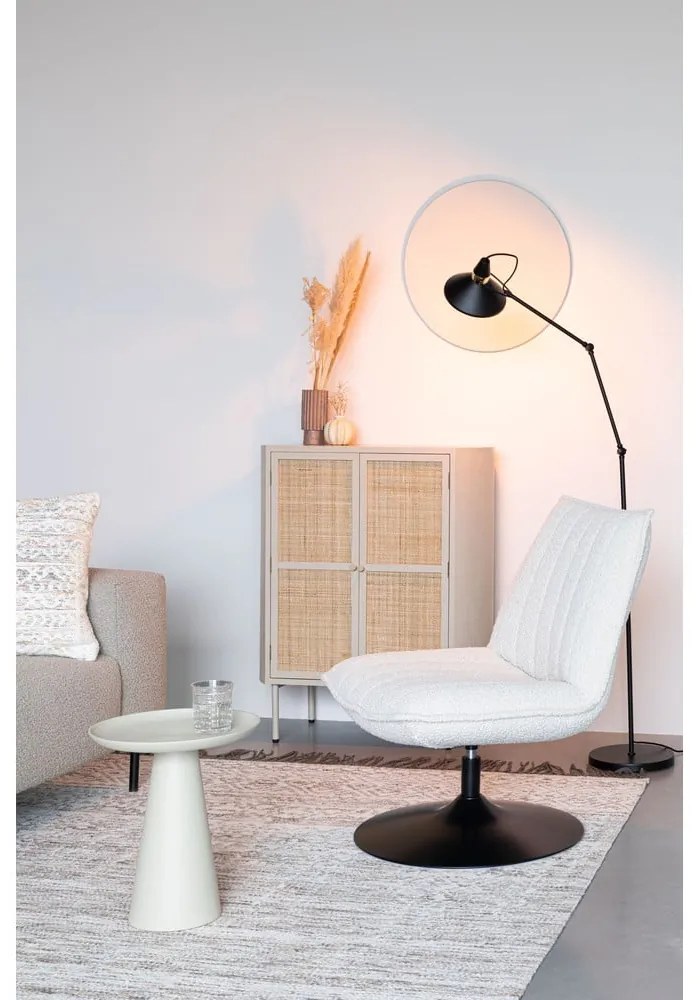 Biele kreslo z textílie bouclé Jax – White Label