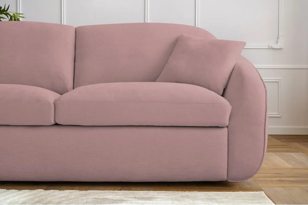 Svetloružová rozkladacia pohovka 235 cm Cezanne – Bobochic Paris