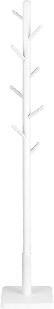 VASAGLE Drevený vešiak na oblečenie biely 175 cm