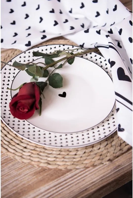 Porcelánový dezertný tanierik so srdiečkom Love Birds - Ø 20*2 cm