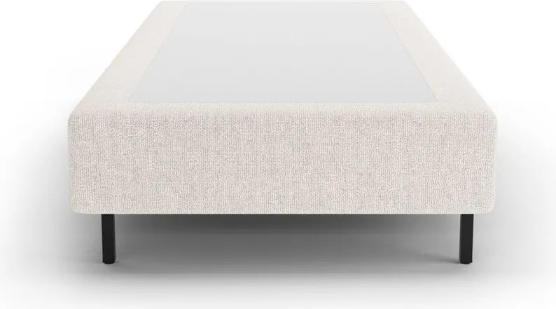 Krémová čalúnená jednolôžková posteľ bez čela 90x200 cm Whale – Micadoni