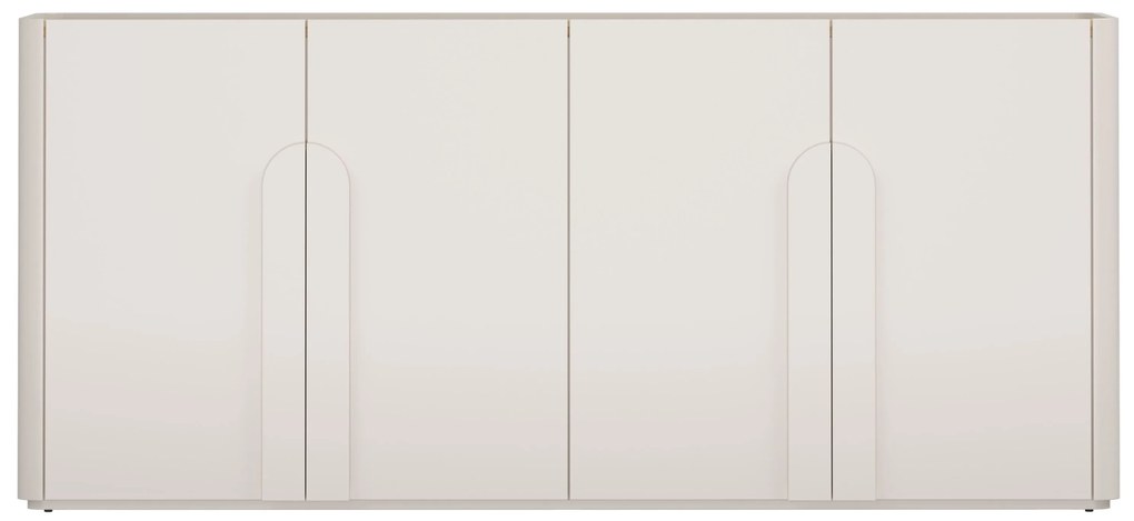 Komoda Amilio 200 cm štvordverová - kašmír / olejovaný dub / úchytky kašmír