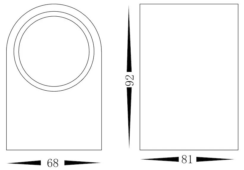 Exteriérové nástenné svietidlo Ovalis, 1x čierne hliníkové tienidlo, (15 cm)