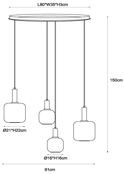 Lucide 45405/04/30 - Luster na lanku ELOISE 4xE27/40W/230V čierna