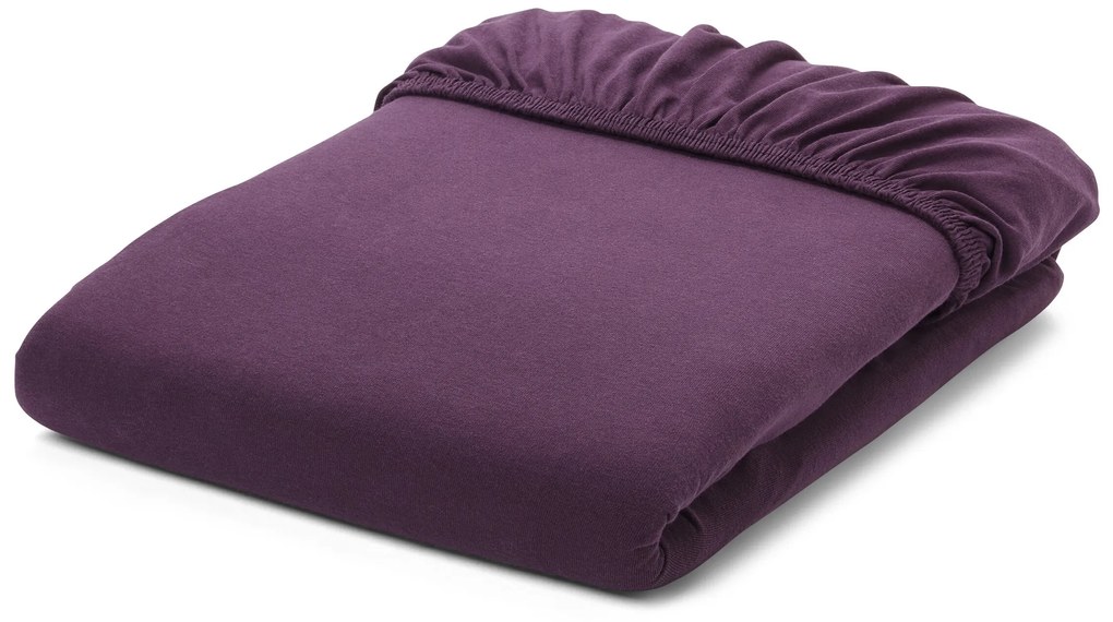 Džersejové napínacie prestieradlo, štandardná veľkosť, fialové