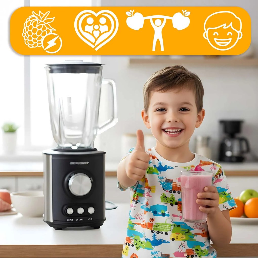 Stolný mixér 1,5 l 800W Berdsen BD-751 - čierny