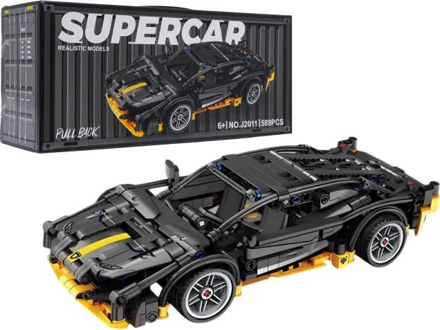 Stavebnica auta SUPERCAR No.J2011 čierna - 589 dielikov