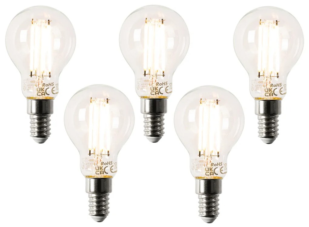 Sada 5 inteligentných LED žiaroviek E14 P45 4,5 W 470 lm 1800-4000K