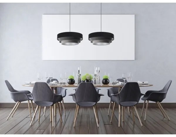 Luster na lanku TRINITI 1xE27/60W/230V čierna/šedá