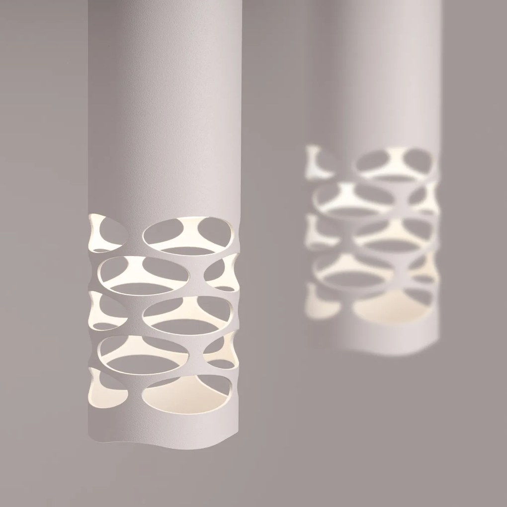 Závesné svietidlo Liro, 2x biele kovové tienidlo