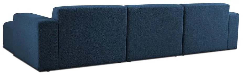 Tmavomodrá rohová pohovka z textílie buklé (pravý roh) Roxy – Scandic