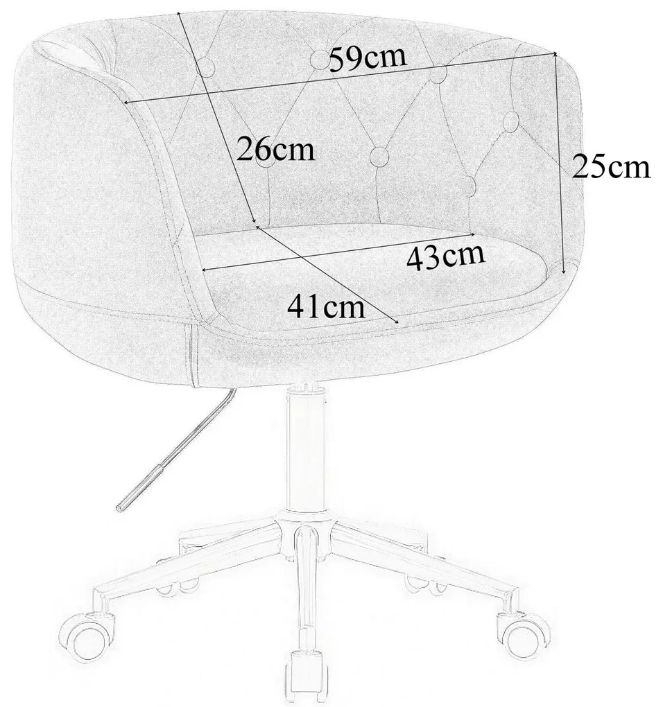 LuxuryForm DESIGN Kreslo MONTANA VELUR na čiernej podstave s kolieskami - latte