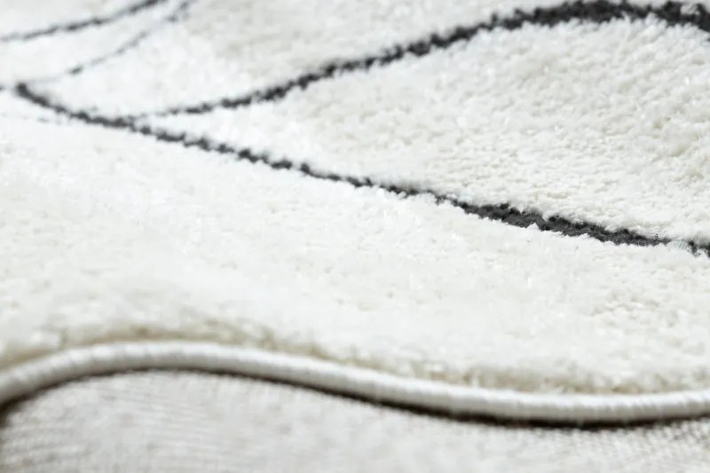 Dywany Łuszczów, Kusový koberec Mode 8522 abstract cream/black, 80x150, biela, chodba / predsieň