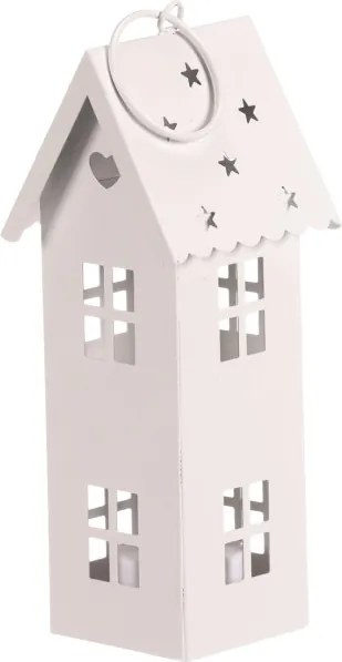 Lampáš domček s LED osvetlením biely LUC324-S