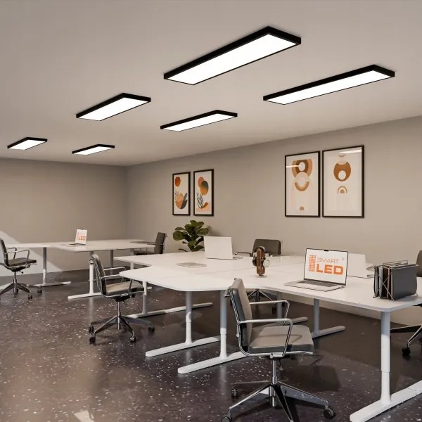 LED prisadený panel LED/60W/230V 30x120 cm čierny