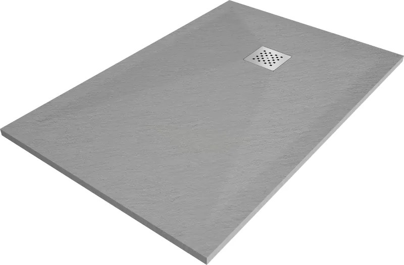Mexen Stone+ obdĺžnikový kompozitný sprchový kút 80 x 70 cm, sivý-betón - 44617080