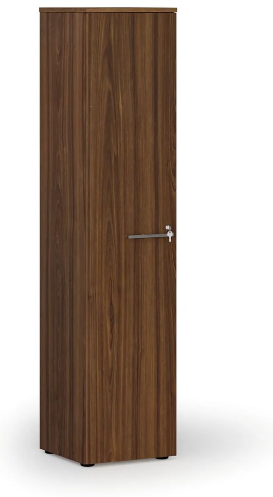 Úzka kancelárska skriňa PRIMO WOOD, 1781 x 400 x 420 mm, orech