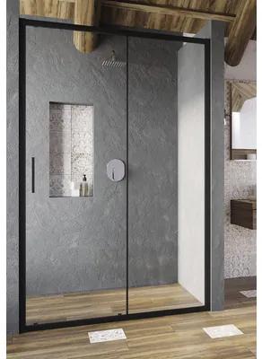 Sprchové dvere do niky Sprchové dvere pre sprchovú zástenu RAVAK Blix Slim 110 cm farba rámu čierna dekor skla číre sklo X0PMD0300Z1