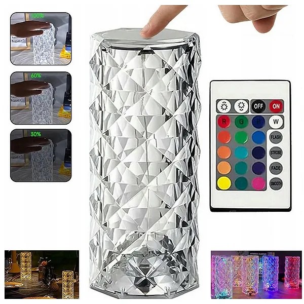 Rose Diamond Stolná dotyková lampa 21 cm