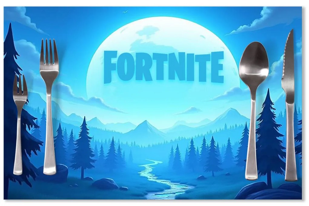 Sablio Prestieranie FORTNITE Modré údolie s mesiacom: 40x30cm