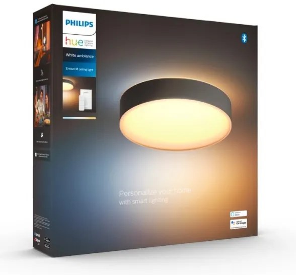 Philips - LED stmievateľné stropné svietidlo Hue ENRAVE M LED/19,2W/230V čierne + DO