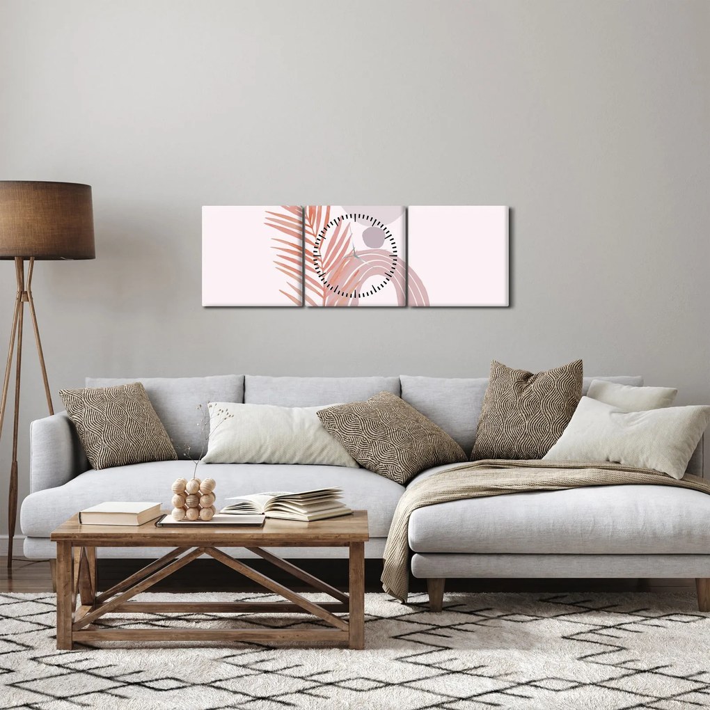 Obraz - Fialový minimalizmus N⁰1 (s hodinami) (90x30 cm)