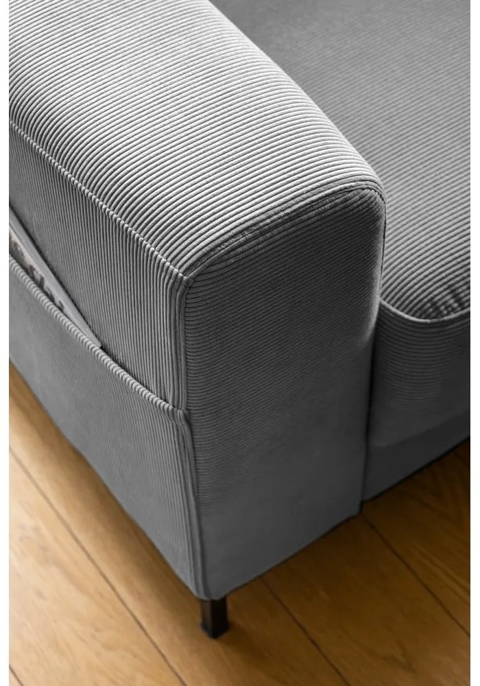 Sivé menčestrové kreslo Lofty Lilly – Miuform