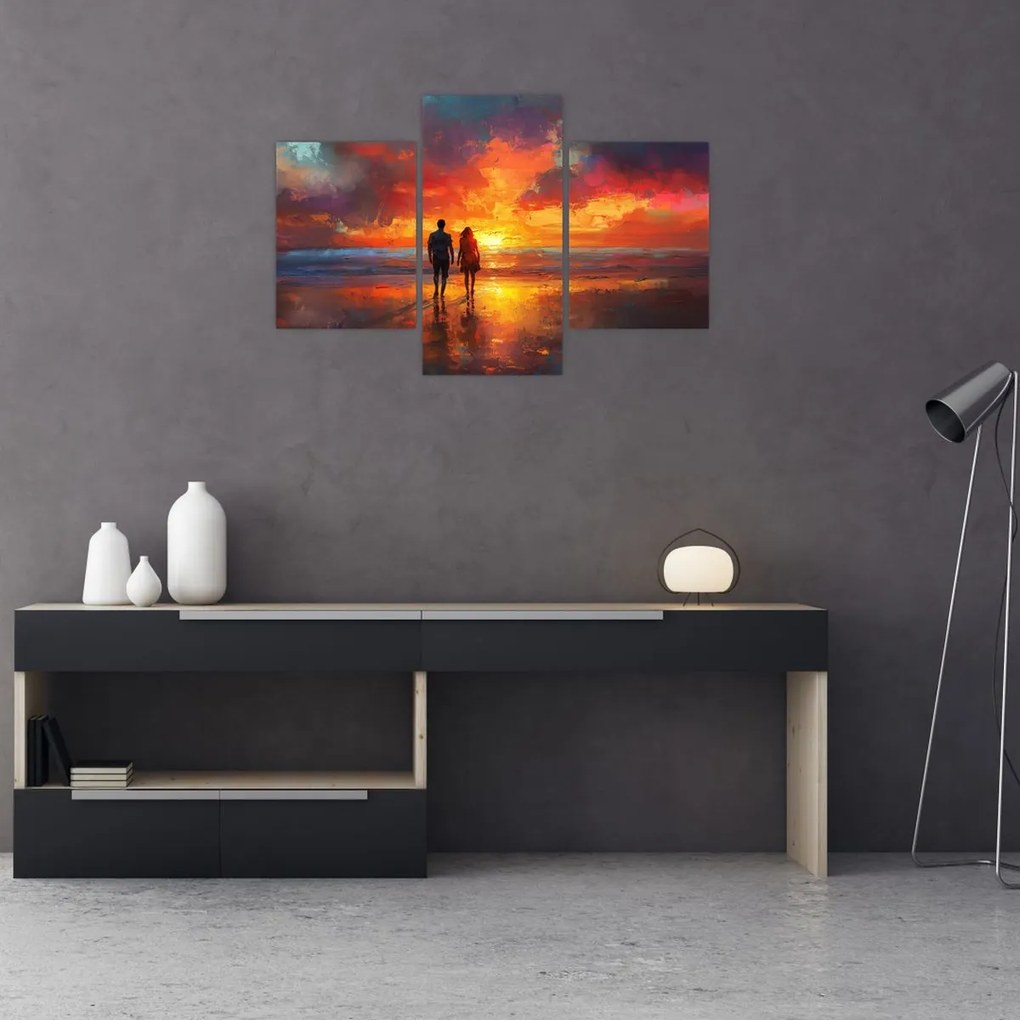 Obraz - Prechádzka na pláži (90x60 cm)