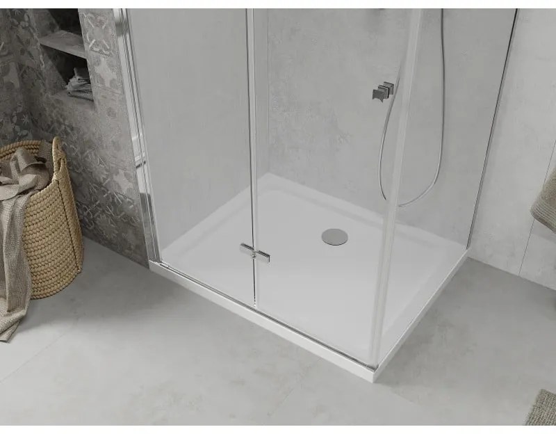 Mexen Lima sprchovací kút 100x90cm, 6mm sklo, chrómový profil - číre sklo + Slim sprchová vanička - 856-100-090-00-00-4010