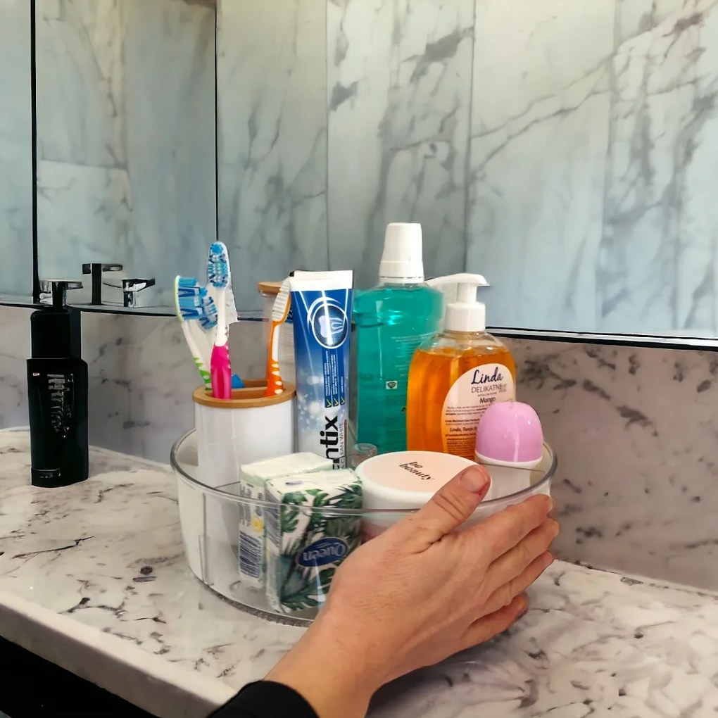 Zeller Present Otočný organizér s priehradkami, Zeller COMPACTA pr. 27 x 9 cm