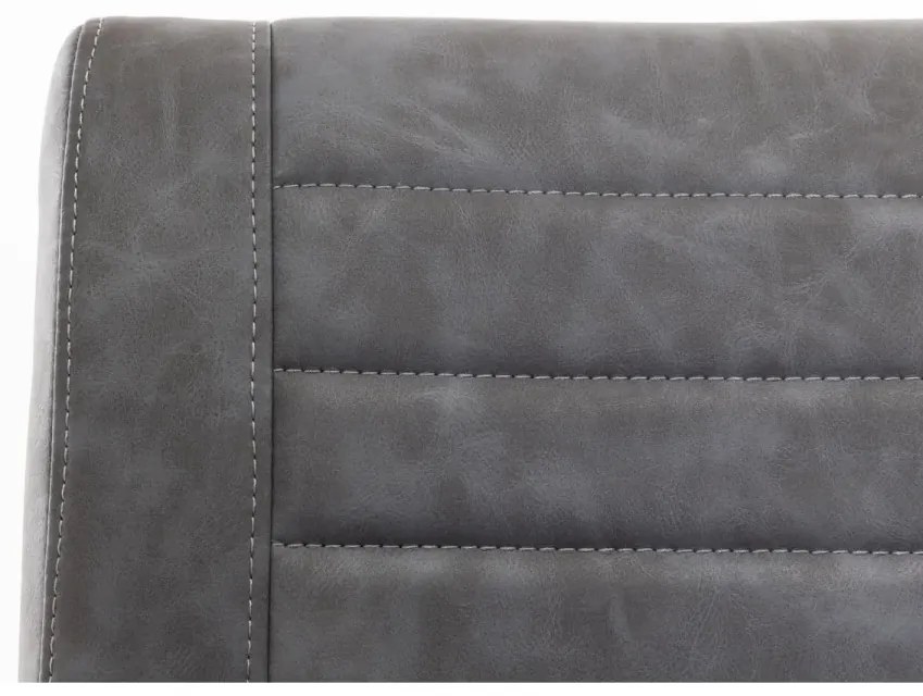 furniture-nabytek.cz - Masivní jídelní sestava Bullwer s 4 židlemi Picton, šedá/bílá, lakovaná akácie/kov/umělá kůže