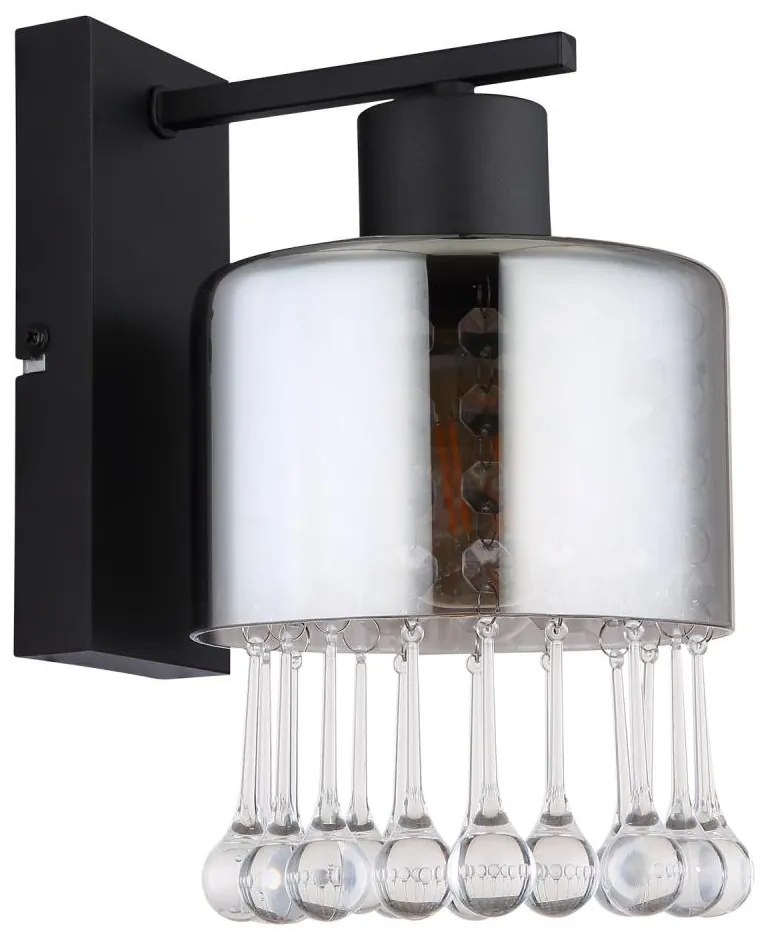 Globo 15884W - Nástenná lampa HENDRY 1xE27/60W/230V čierna