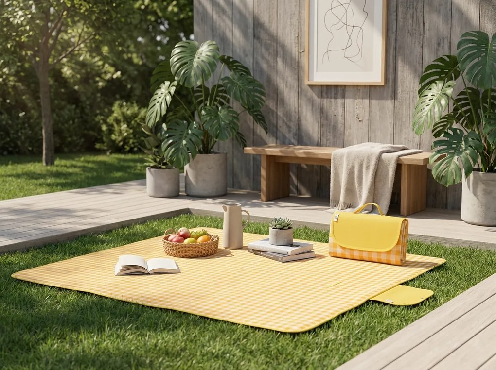 Skladacia plážová podložka na piknik PIKNIX 145x200 cm - viac farieb Farba: Oranžová