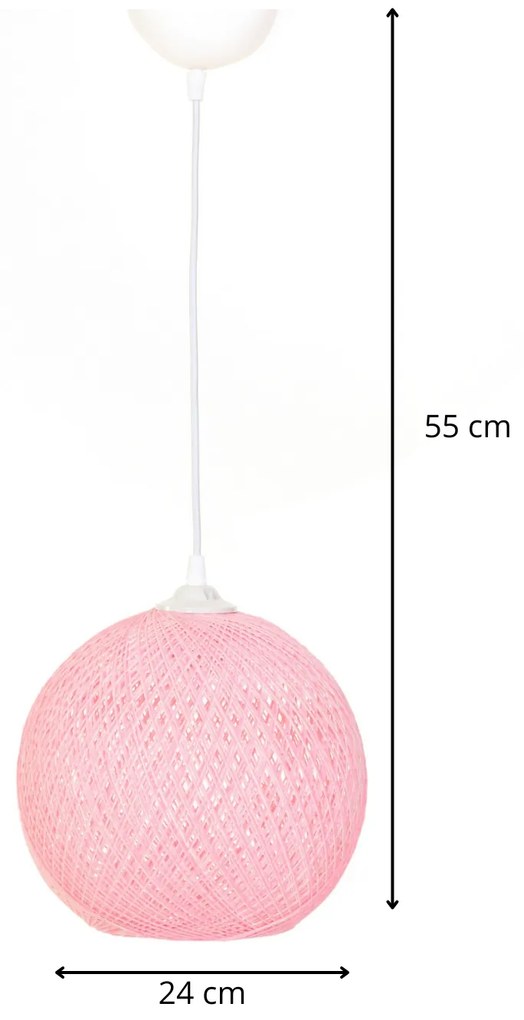 Stropné svietidlo Browo ružové/biele