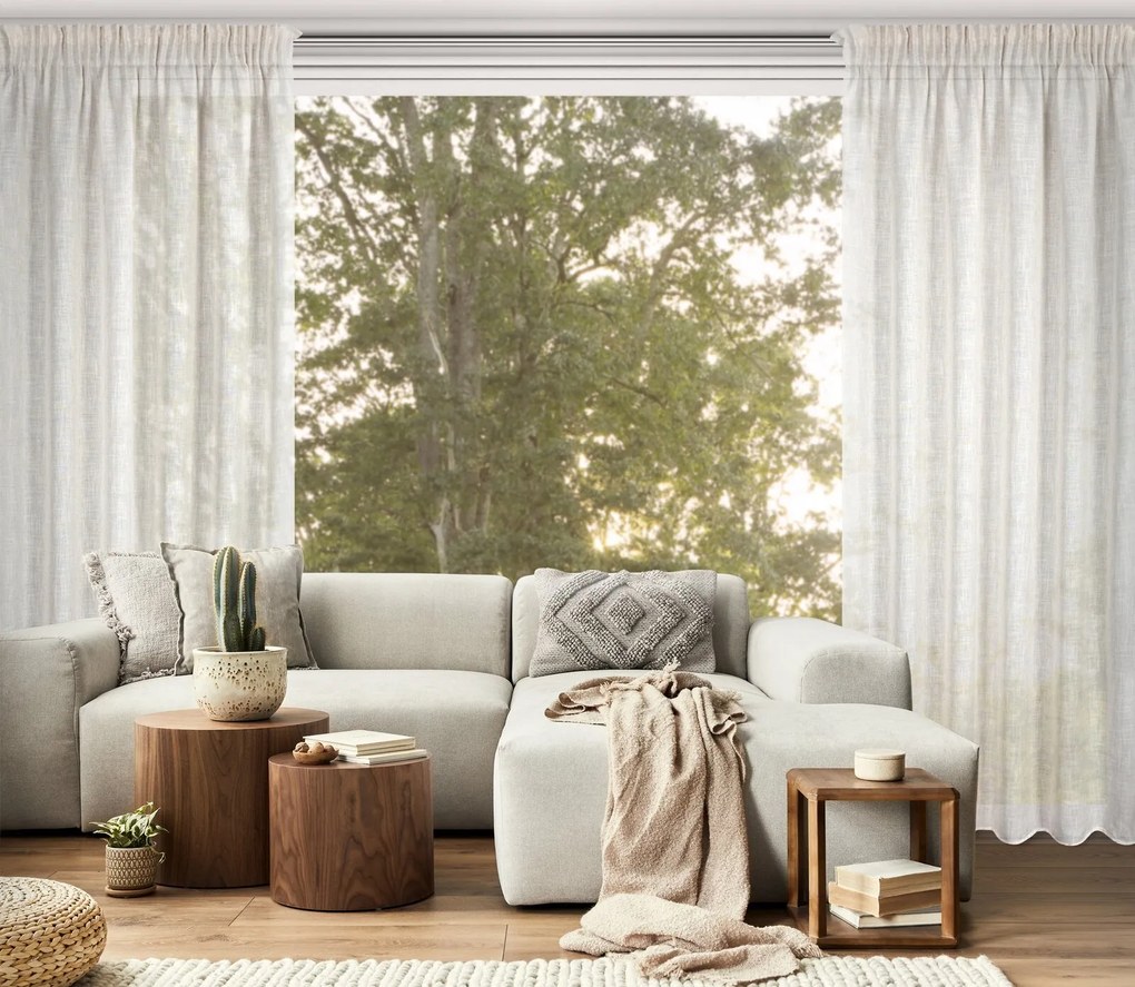 ZÁVES NA PÁSKE KARLI 140X270 CM KRÉMOVÁ