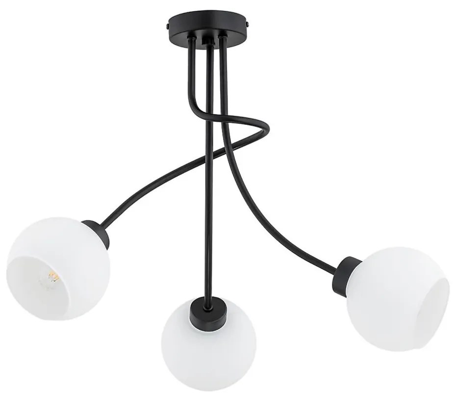 Prisadený luster PLENA 3xE27/15W/230V čierna