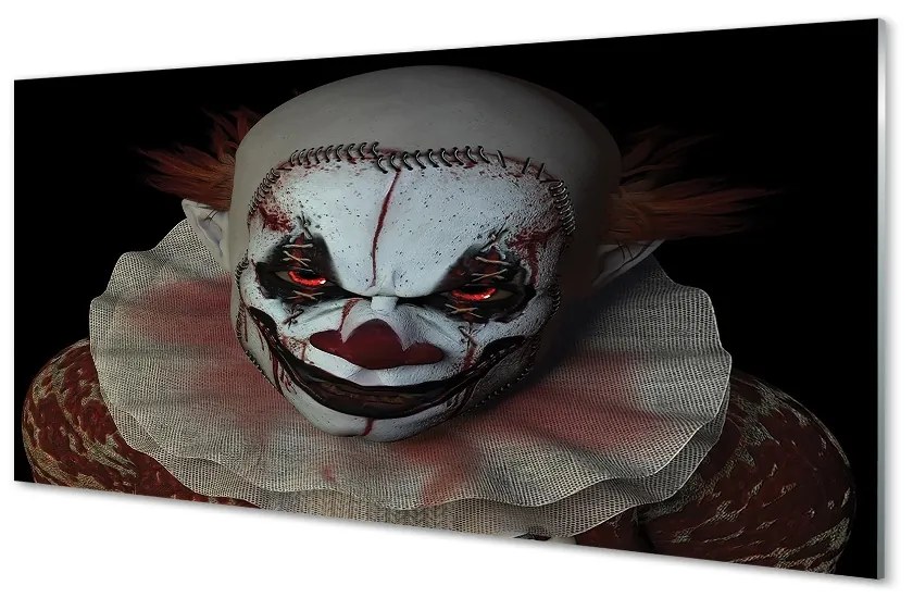 Obraz na skle scary clown 100x50 cm